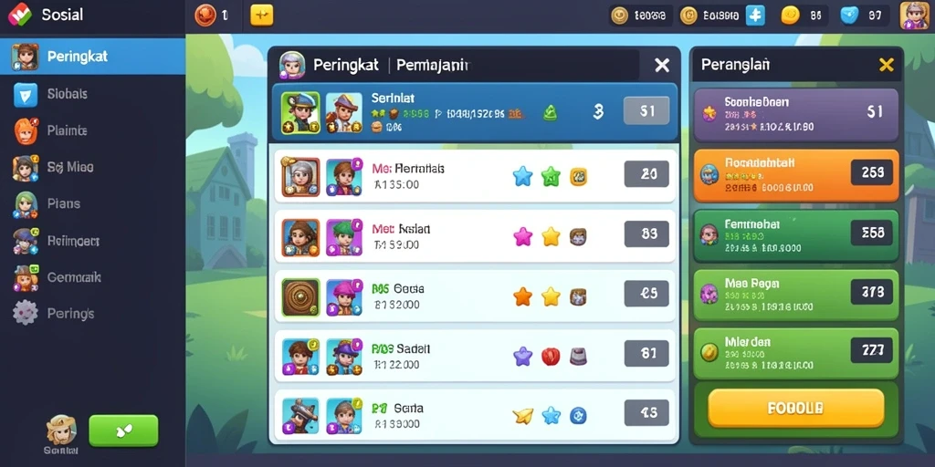 Ragam item dan karakter yang bisa dimainkan.